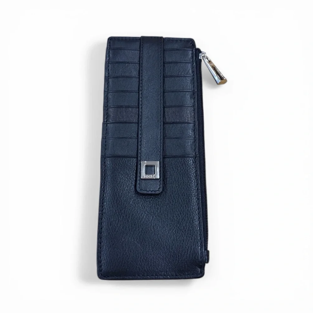 Lodis‎ Julia RFID Leather Slim Zip Wallet Black New